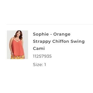 SOPHIE - ORANGE STRAPPY CHIFFON SWING CAMI